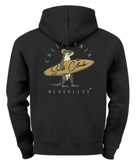 Neverless Hoodie Herren Backprint California Surfing Print Otter mit Surfboard
