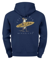 Neverless Hoodie Herren Backprint California Surfing Print Otter mit Surfboard Blau/Dunkelblau/Fliederfarben/Hellblau
