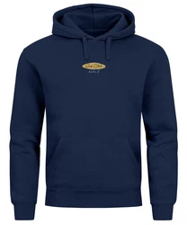 Neverless Hoodie Herren Backprint California Surfing Print Otter mit Surfboard Blau/Dunkelblau/Fliederfarben/Hellblau