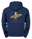 Neverless Hoodie Herren Backprint California Surfing Print Otter mit Surfboard Blau/Dunkelblau/Fliederfarben/Hellblau