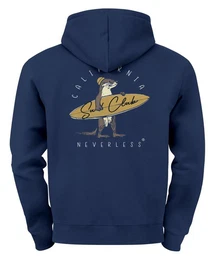 Hoodie Herren Hoodie Backprint California Surfing Print Otter mit Surfboard