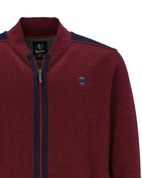 Hajo Sweatjacke mit Eingriffstaschen Dunkelrot/Bordeaux/Rot