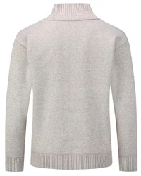 Allthemen Cardigan Gefttert Cardigan Grobstrick Pullover Warm bergangsjacke Beige/Grau