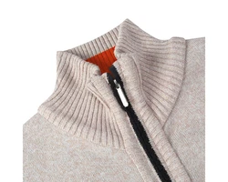 Allthemen Cardigan Gefttert Cardigan Grobstrick Pullover Warm bergangsjacke Beige/Grau