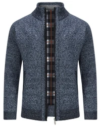 Allthemen Cardigan Gefttert Cardigan Grobstrick Pullover Warm bergangsjacke Dunkelblau/Grau/Hellblau