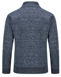 Allthemen Cardigan Gefttert Cardigan Grobstrick Pullover Warm bergangsjacke Dunkelblau/Grau/Hellblau
