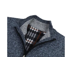 Allthemen Cardigan Gefttert Cardigan Grobstrick Pullover Warm bergangsjacke Dunkelblau/Grau/Hellblau