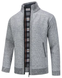 Allthemen Cardigan Gefttert Cardigan Grobstrick Pullover Warm bergangsjacke Grau/Hellgrau/Dunkelgrau/Dunkelblau