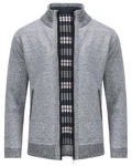 Allthemen Cardigan Gefttert Cardigan Grobstrick Pullover Warm bergangsjacke Grau/Hellgrau/Dunkelgrau/Dunkelblau