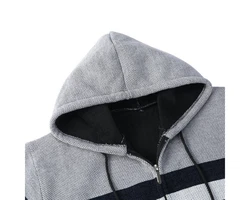 Allthemen Cardigan mit Kapuze Grau/Dunkelblau/Hellgrau