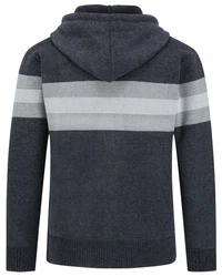 Allthemen Cardigan mit Kapuze Dunkelblau/Grau/Dunkelgrau