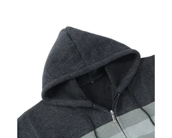 Allthemen Cardigan mit Kapuze Dunkelblau/Grau/Dunkelgrau