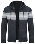 Allthemen Cardigan mit Kapuze Dunkelblau/Grau/Dunkelgrau