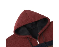Allthemen Cardigan mit Kapuze Rot/Dunkelrot/Braun/Bordeaux
