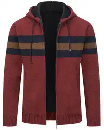 Cardigan mit Kapuze Gefttert Cardigan Grobstrick Winterjacke Warm