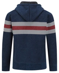 Allthemen Cardigan mit Kapuze Dunkelblau/Hellblau/Grau