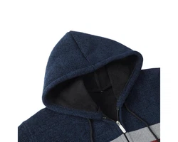 Allthemen Cardigan mit Kapuze Dunkelblau/Hellblau/Grau