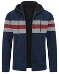 Allthemen Cardigan mit Kapuze Dunkelblau/Hellblau/Grau