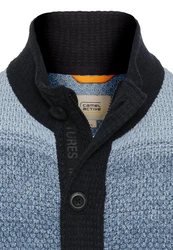 camel active Sweatshirt Strickjacke Dunkelblau/Grau/Blau/Hellblau