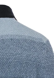 camel active Sweatshirt Strickjacke Dunkelblau/Grau/Blau/Hellblau