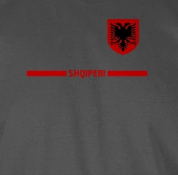 Shirtracer Rundhalsshirt Albanien Trikot Wappen Shqipri Fan-Motiv Fussball EM Fanartikel Rot/Hellgrau/Dunkelgrau/Grau