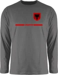 Shirtracer Rundhalsshirt Albanien Trikot Wappen Shqipri Fan-Motiv Fussball EM Fanartikel Rot/Hellgrau/Dunkelgrau/Grau