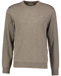 Gant Herren Strickpullover dunkel haselnuss melange