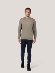 Gant Herren Strickpullover dunkel haselnuss melange