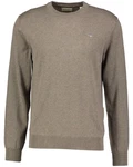 Gant Herren Strickpullover dunkel haselnuss melange