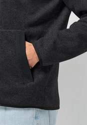Jack Wolfskin Fleecejacke TANNENSPUR HOODED JKT Dunkelgrau/Grau/Dunkelblau/Schwarz