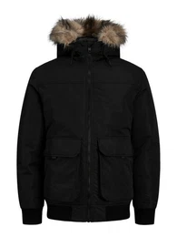 Bomberjacke JJCONSTRUCT FAUX FUR BOMBER Kapuze mit abnehmbarem Kunstfell-Rand