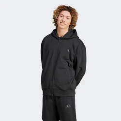 Adidas Sportswear Kapuzensweatshirt SZN FL FZ Schwarz/Hellblau/Dunkelgrau