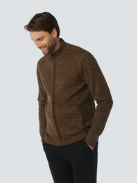 Strickjacke aus meliertem Strukturstrick