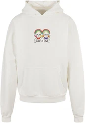 Merchcode Kapuzensweatshirt Love Figures Oversized Hoody Weiß/Creme/Beige/Mischfarben