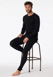 Schiesser Langarmshirt Schwarz/schwarz