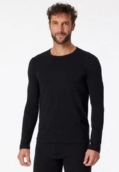 Schiesser Langarmshirt Schwarz/schwarz
