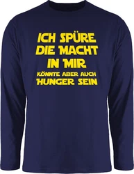 Shirtracer Rundhalsshirt Ich spüre die Macht in mir könnte aber auch Hunger sein Sprüche Statement mit Spruch 