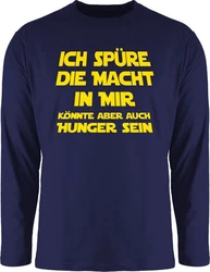 Shirtracer Rundhalsshirt Ich spüre die Macht in mir könnte aber auch Hunger sein Sprüche Statement mit Spruch 