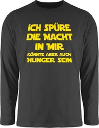 Shirtracer Rundhalsshirt Ich spüre die Macht in mir könnte aber auch Hunger sein Sprüche Statement mit Spruch Neonfarben/Gelb/Schwarz/Mischfarben/Braun