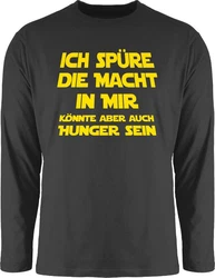 Shirtracer Rundhalsshirt Ich spüre die Macht in mir könnte aber auch Hunger sein Sprüche Statement mit Spruch Neonfarben/Gelb/Schwarz/Mischfarben/Braun
