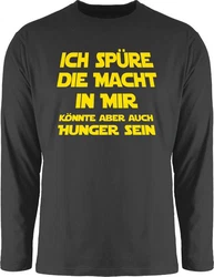 Shirtracer Rundhalsshirt Ich spüre die Macht in mir könnte aber auch Hunger sein Sprüche Statement mit Spruch Neonfarben/Gelb/Schwarz/Mischfarben/Braun
