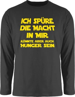 Shirtracer Rundhalsshirt Ich spüre die Macht in mir könnte aber auch Hunger sein Sprüche Statement mit Spruch Shirtracer Rundhalsshirt Ich spüre die Macht in mir könnte aber auch Hunger sein Sprüche Statement mit Spruch