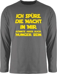 Shirtracer Rundhalsshirt Ich spüre die Macht in mir könnte aber auch Hunger sein Sprüche Statement mit Spruch Neonfarben/Mischfarben/Braun/Dunkelgrau/Gelb/Schwarz