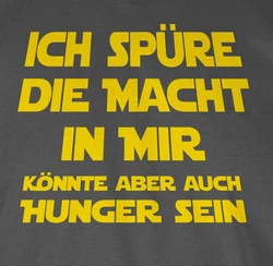 Shirtracer Rundhalsshirt Ich spüre die Macht in mir könnte aber auch Hunger sein Sprüche Statement mit Spruch Neonfarben/Mischfarben/Braun/Dunkelgrau/Gelb/Schwarz