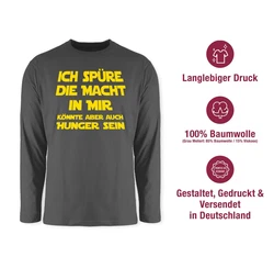Shirtracer Rundhalsshirt Ich spüre die Macht in mir könnte aber auch Hunger sein Sprüche Statement mit Spruch Neonfarben/Mischfarben/Braun/Dunkelgrau/Gelb/Schwarz