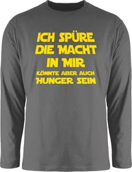 Shirtracer Rundhalsshirt Ich spüre die Macht in mir könnte aber auch Hunger sein Sprüche Statement mit Spruch Neonfarben/Mischfarben/Braun/Dunkelgrau/Gelb/Schwarz