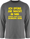 Shirtracer Rundhalsshirt Ich spüre die Macht in mir könnte aber auch Hunger sein Sprüche Statement mit Spruch Neonfarben/Mischfarben/Braun/Dunkelgrau/Gelb/Schwarz