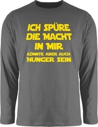 Shirtracer Rundhalsshirt Ich spüre die Macht in mir könnte aber auch Hunger sein Sprüche Statement mit Spruch Neonfarben/Mischfarben/Braun/Dunkelgrau/Gelb/Schwarz