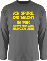 Rundhalsshirt Ich spre die Macht in mir Knnte aber auch Hunger sein Sprche Statement mit Spruch