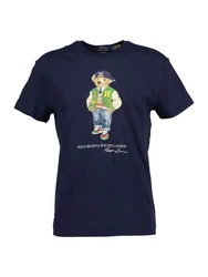 Polo Ralph Lauren Kurzarmshirt T-Shirt mit POLO BEAR Dunkelblau/Blau/Fliederfarben